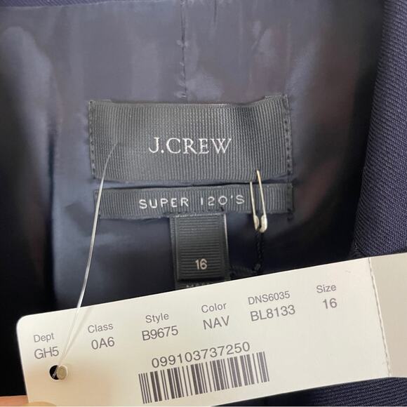 J. Crew Campbell Super 120’s Navy Wool Blazer Lined NWT - Picture 9 of 10